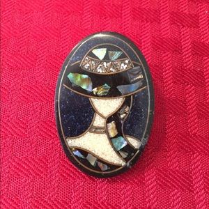 Vintage Abalone Pearl Brooch
